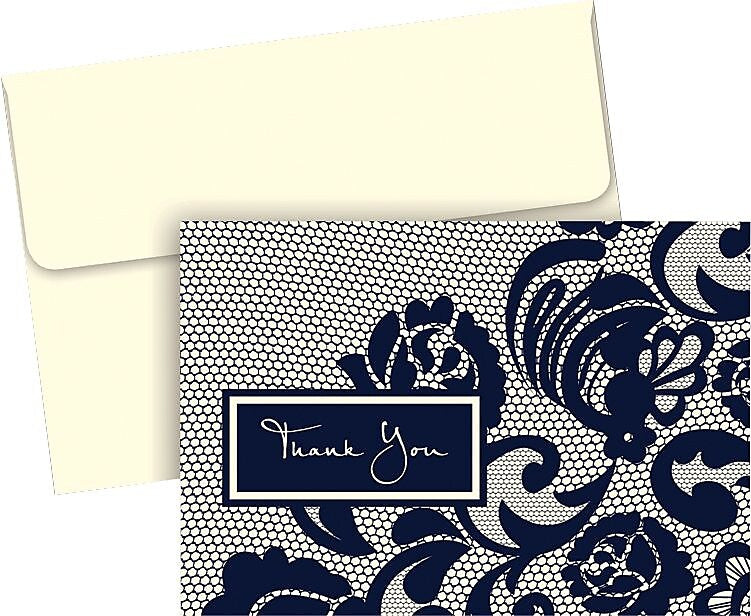 Great Papers! Lovely Lace Thank You Notes, 50/Pack