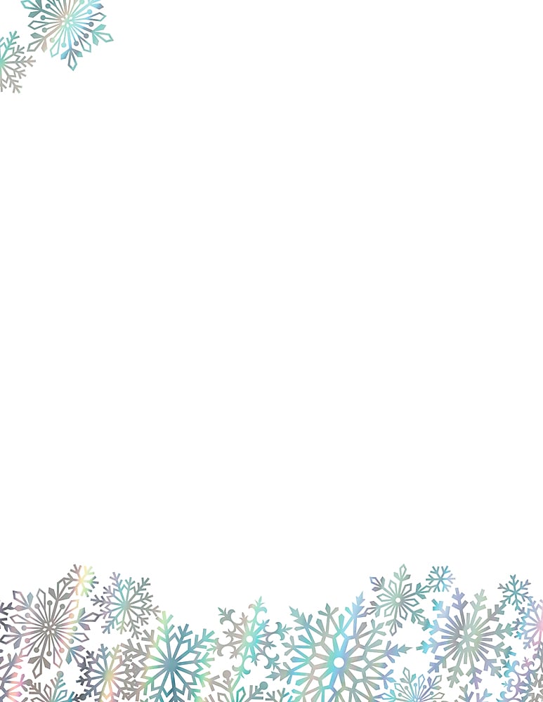 Great Papers! Rainbow Foil Snowflake Holiday Letterhead, 8.5