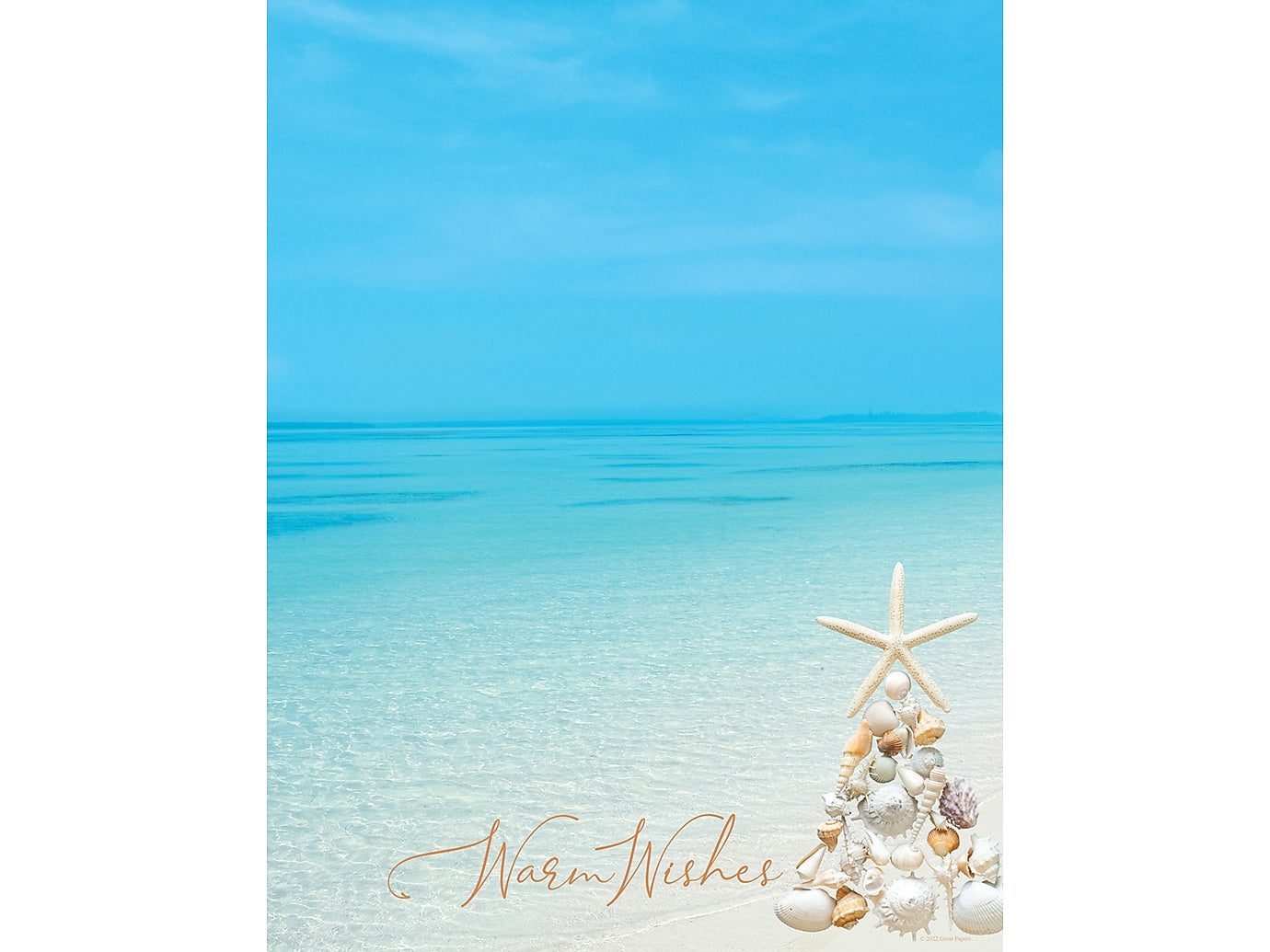 Great Papers Seashell Christmas Holiday Letterhead, Multicolor, 50/Pack