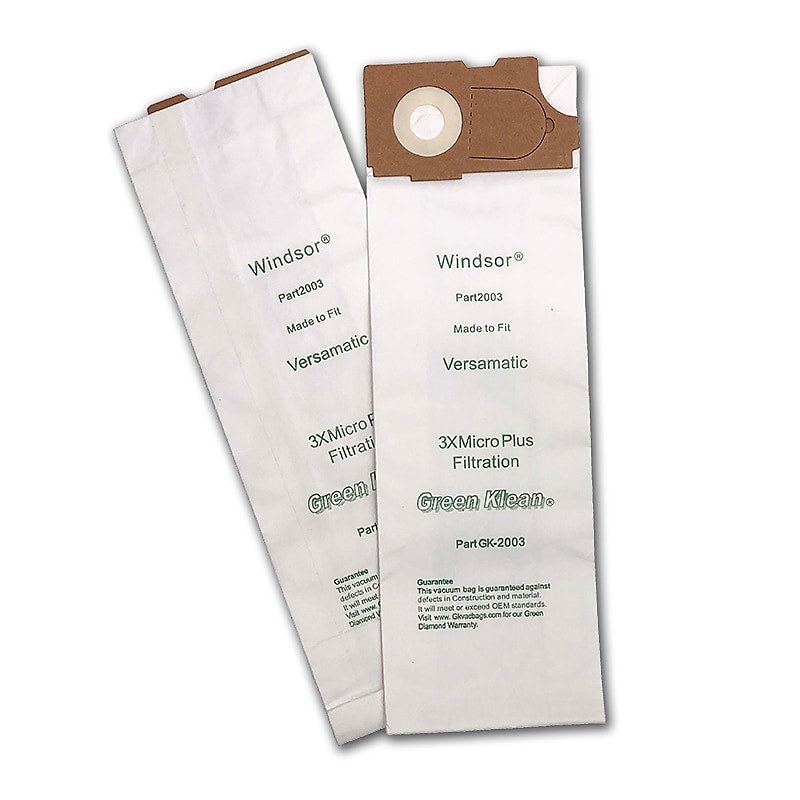 Green Klean Triple Layer Replacement Vacuum Bags for Versamatic 14/18, White, 10/Pk