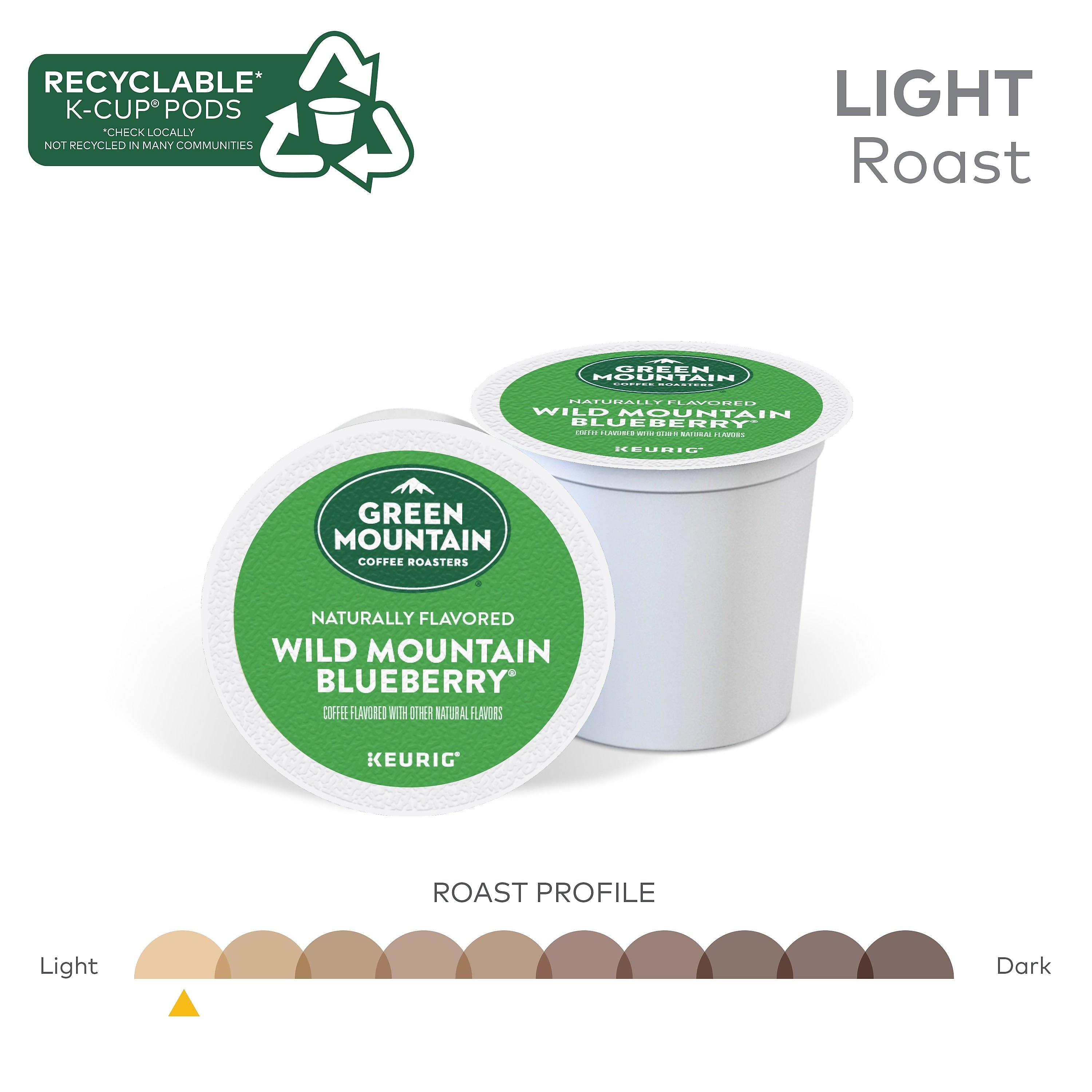 Green Mountain Wild Mountain Blueberry Coffee Keurig® K-Cup® Pods, Light Roast, 96/Carton