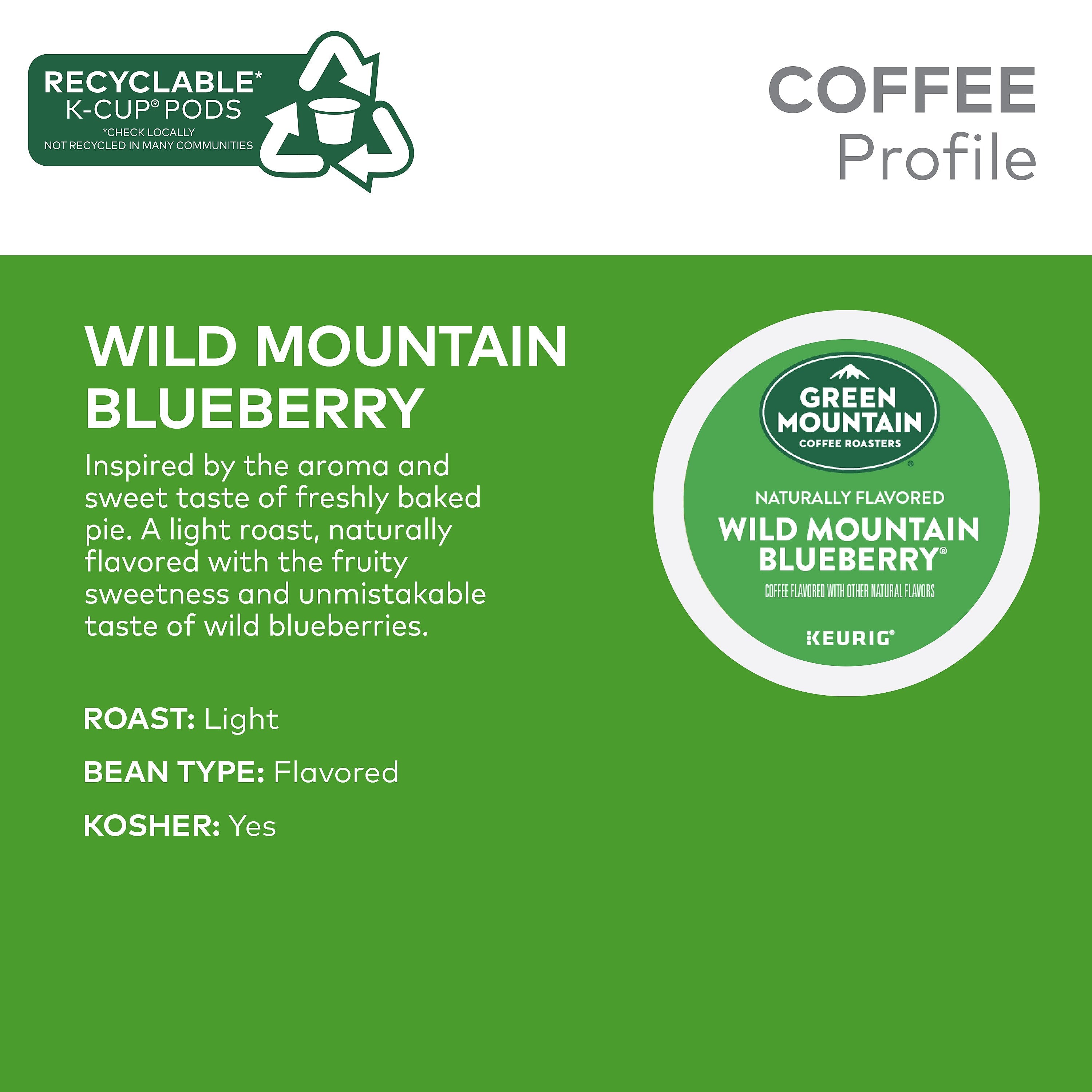 Green Mountain Wild Mountain Blueberry Coffee Keurig® K-Cup® Pods, Light Roast, 96/Carton