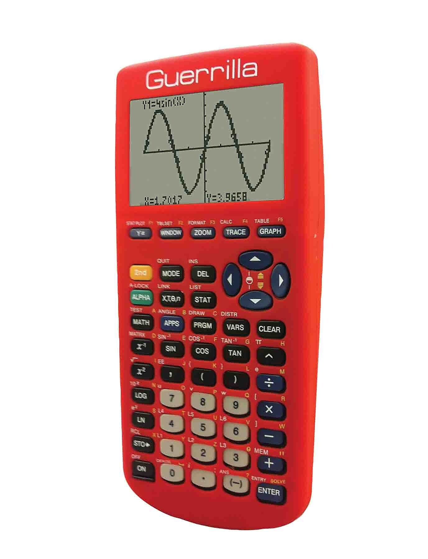 Guerrilla® Silicone Case For Texas Instruments TI 83 Plus Graphing Calculator, Red