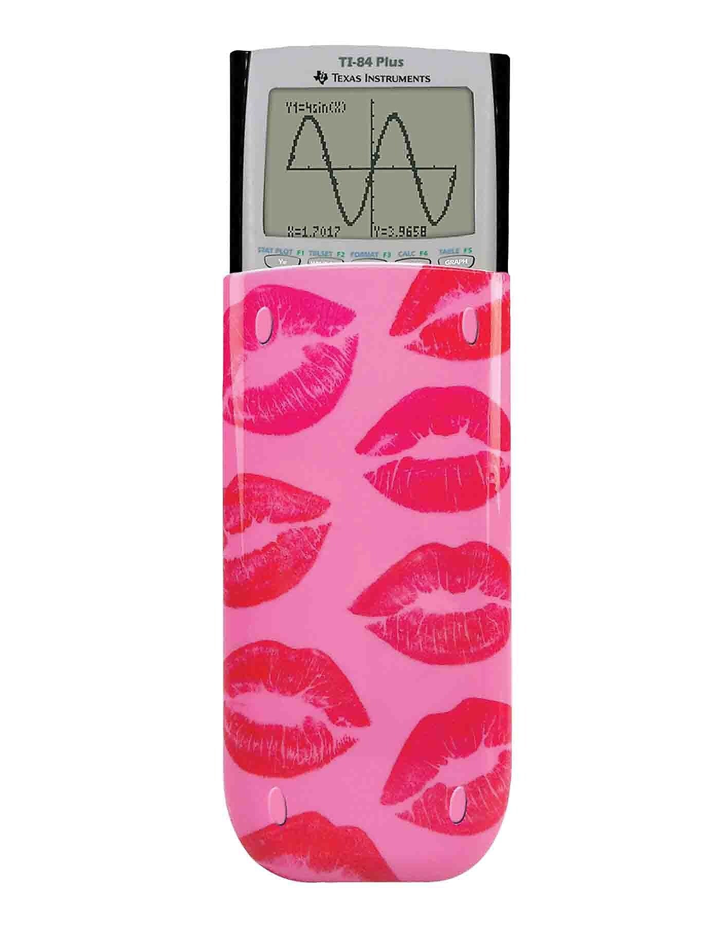 Guerrilla® Themed Slide Case For TI 84 Plus/C Silver Edition/TI 89 Titanium Calculator, Kiss Pink