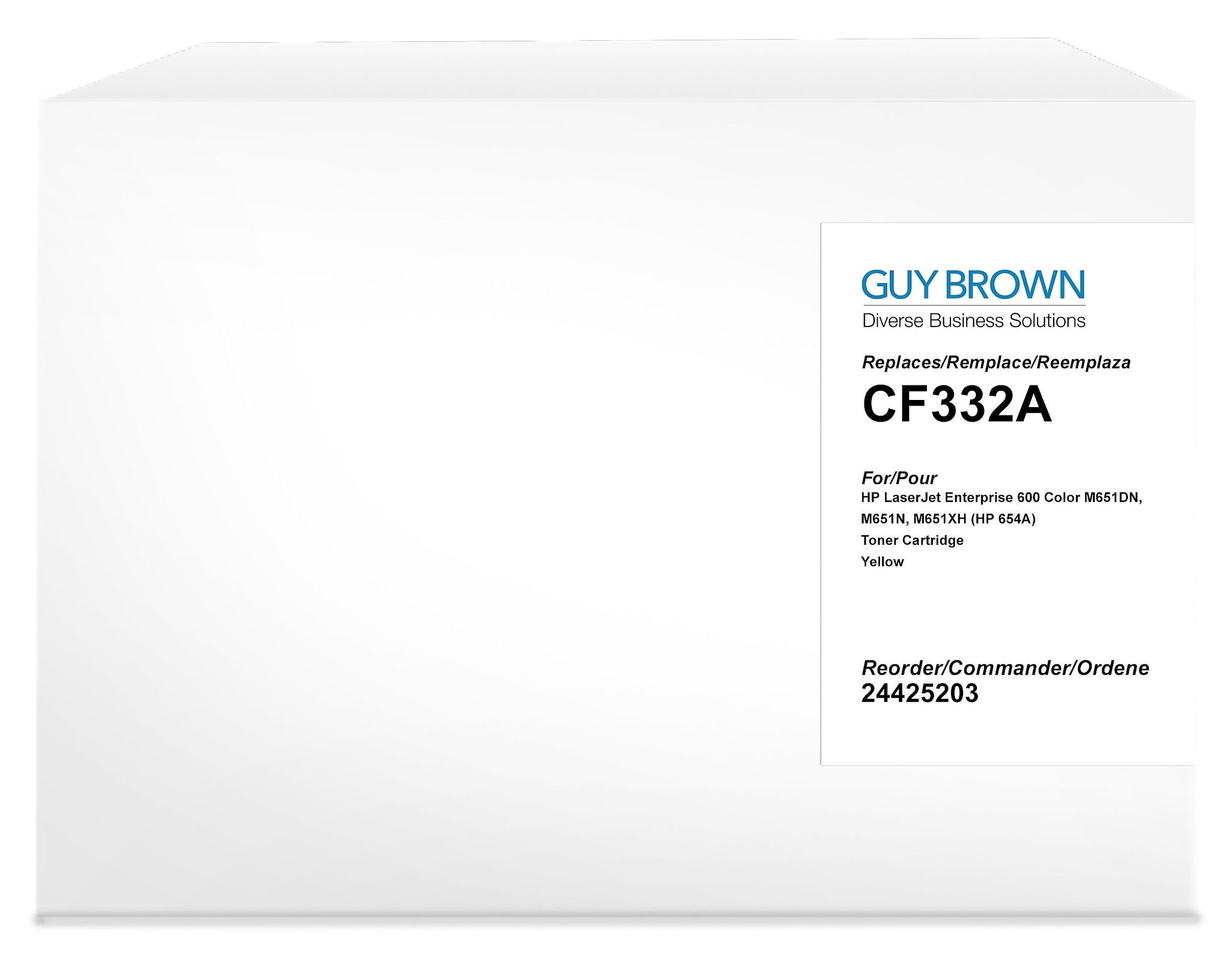 Guy Brown Remanufactured Yellow Standard Yield Toner Cartridge Replacement for HP 654A
