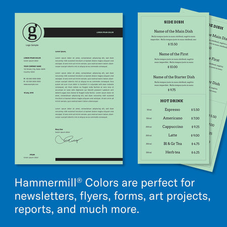 Hammermill Colors 11" x 17", Multipurpose Paper, 20 lbs., Green, 500 Sheets/Ream