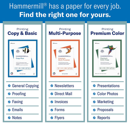 Hammermill Copy Plus 8.5" x 11" 3-Hole Punched Copy Paper, 20 lbs., 92 Brightness, 500 Sheets/Ream