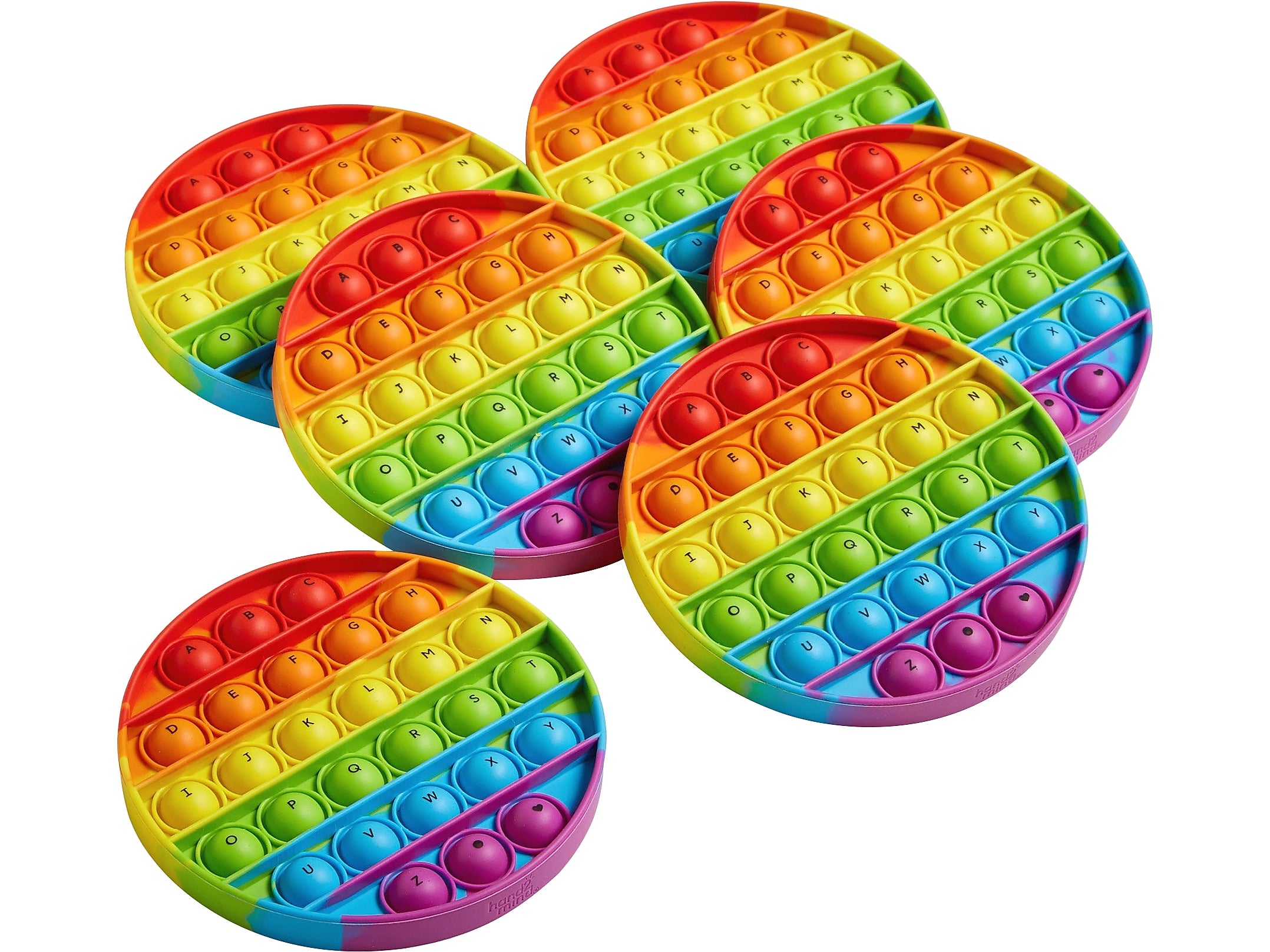 hand2mind Alphabet Sensory Bubble Popper, Multicolor, 6/Set
