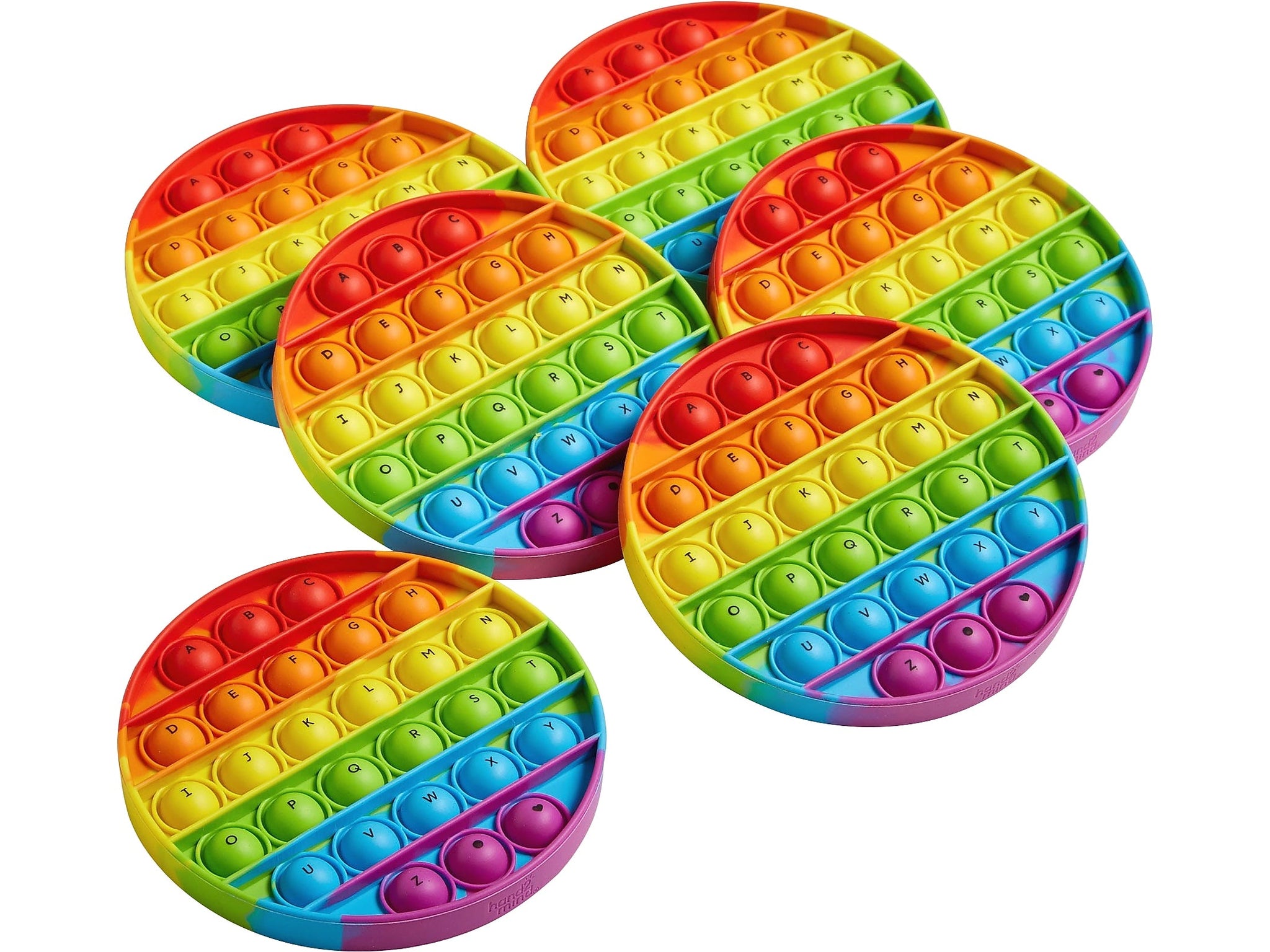 hand2mind Alphabet Sensory Bubble Popper, Multicolor, 6/Set