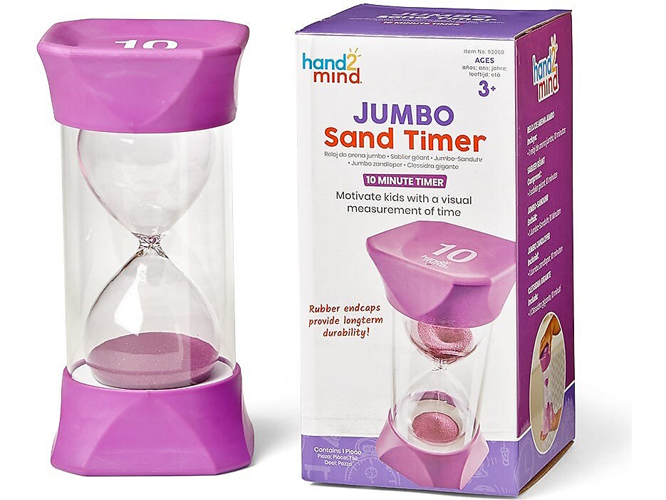 hand2mind Jumbo 10-Minute Sand Timer, Purple