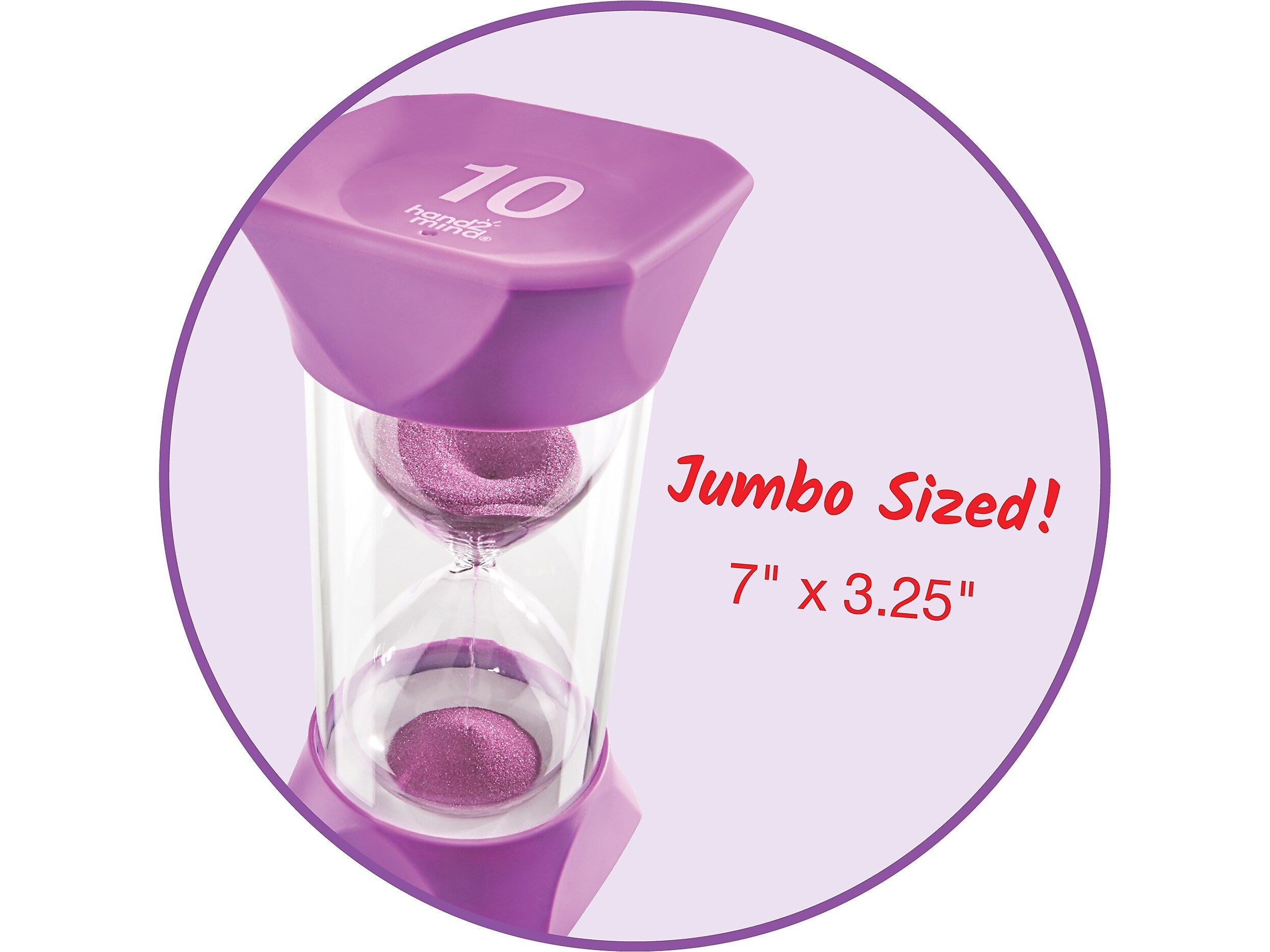 hand2mind Jumbo 10-Minute Sand Timer, Purple