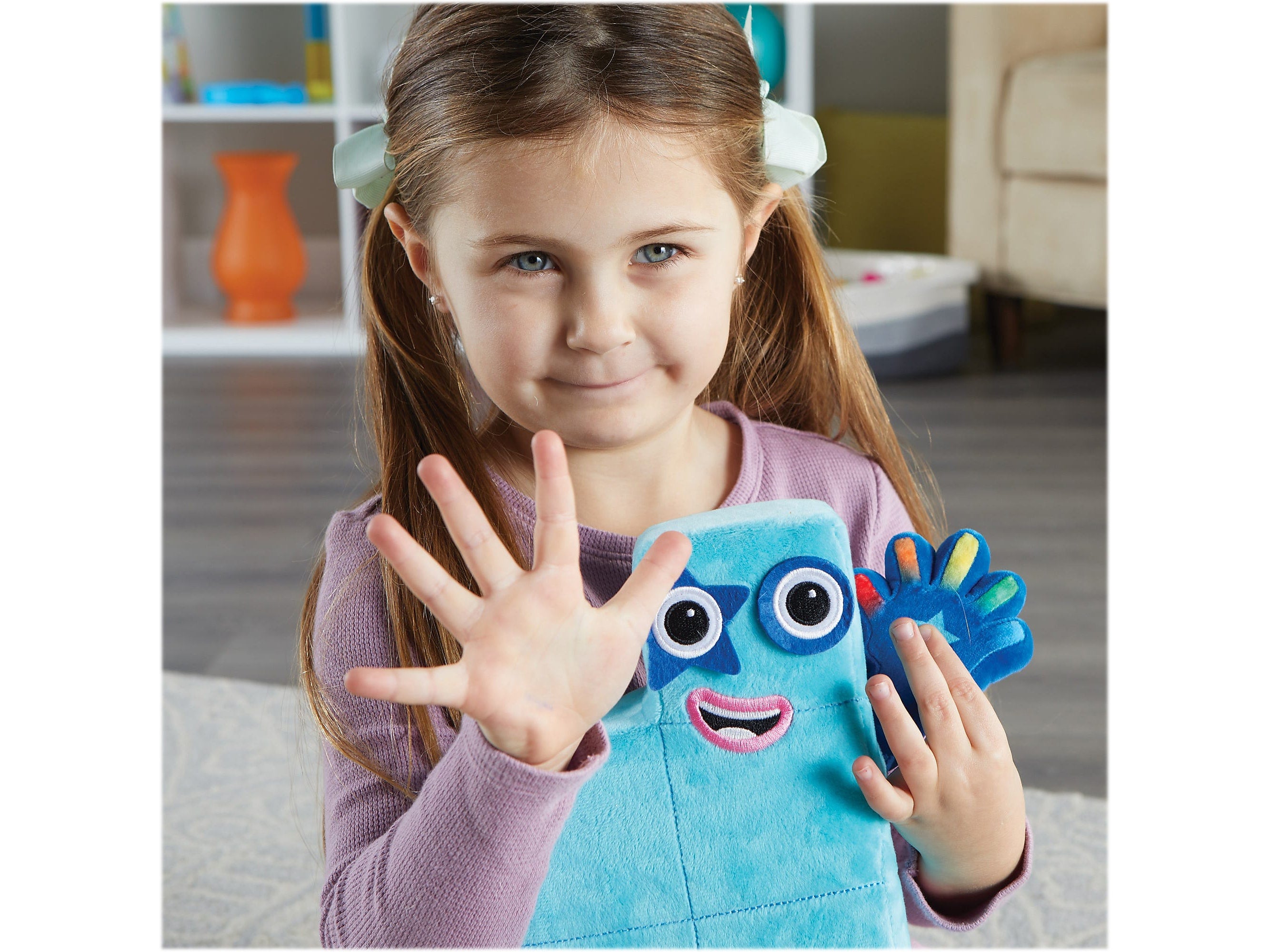 hand2mind Numberblocks Sing-Along Numberblock Five Plush, Blue