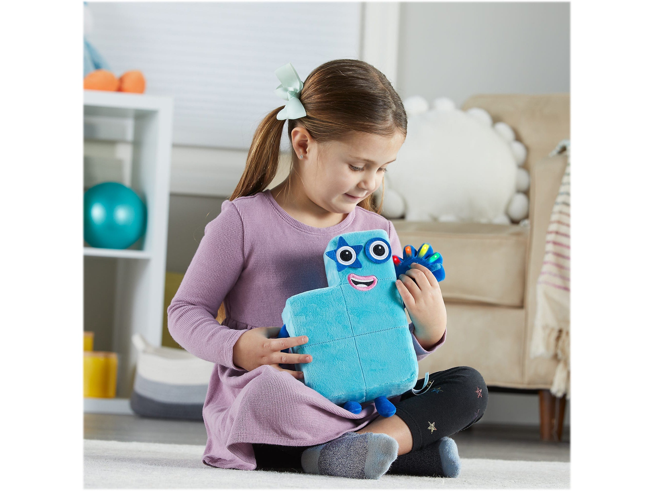 hand2mind Numberblocks Sing-Along Numberblock Five Plush, Blue