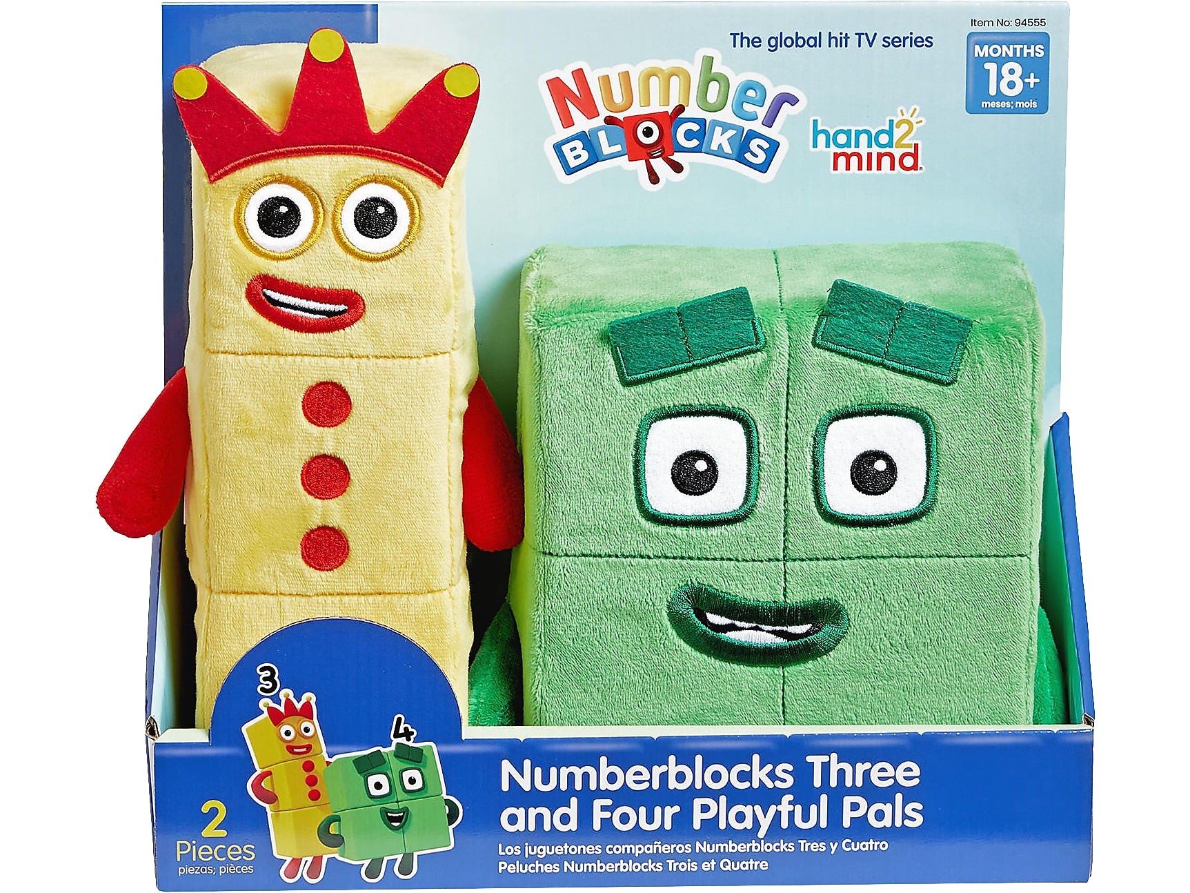 hand2mind Numberblocks Three and Four Playful Pals, Yellow/Green