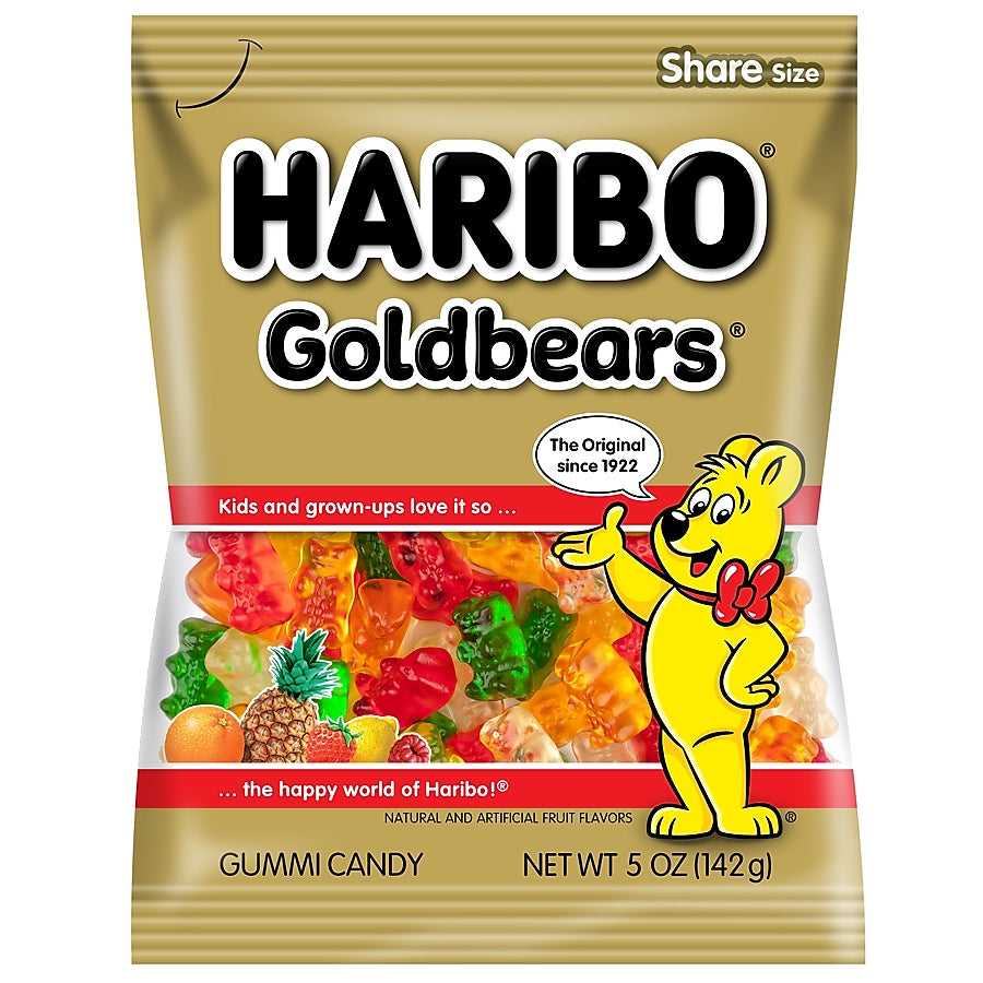 Haribo Gold-Bears Gummi Fruit, 5 oz, 12/Carton