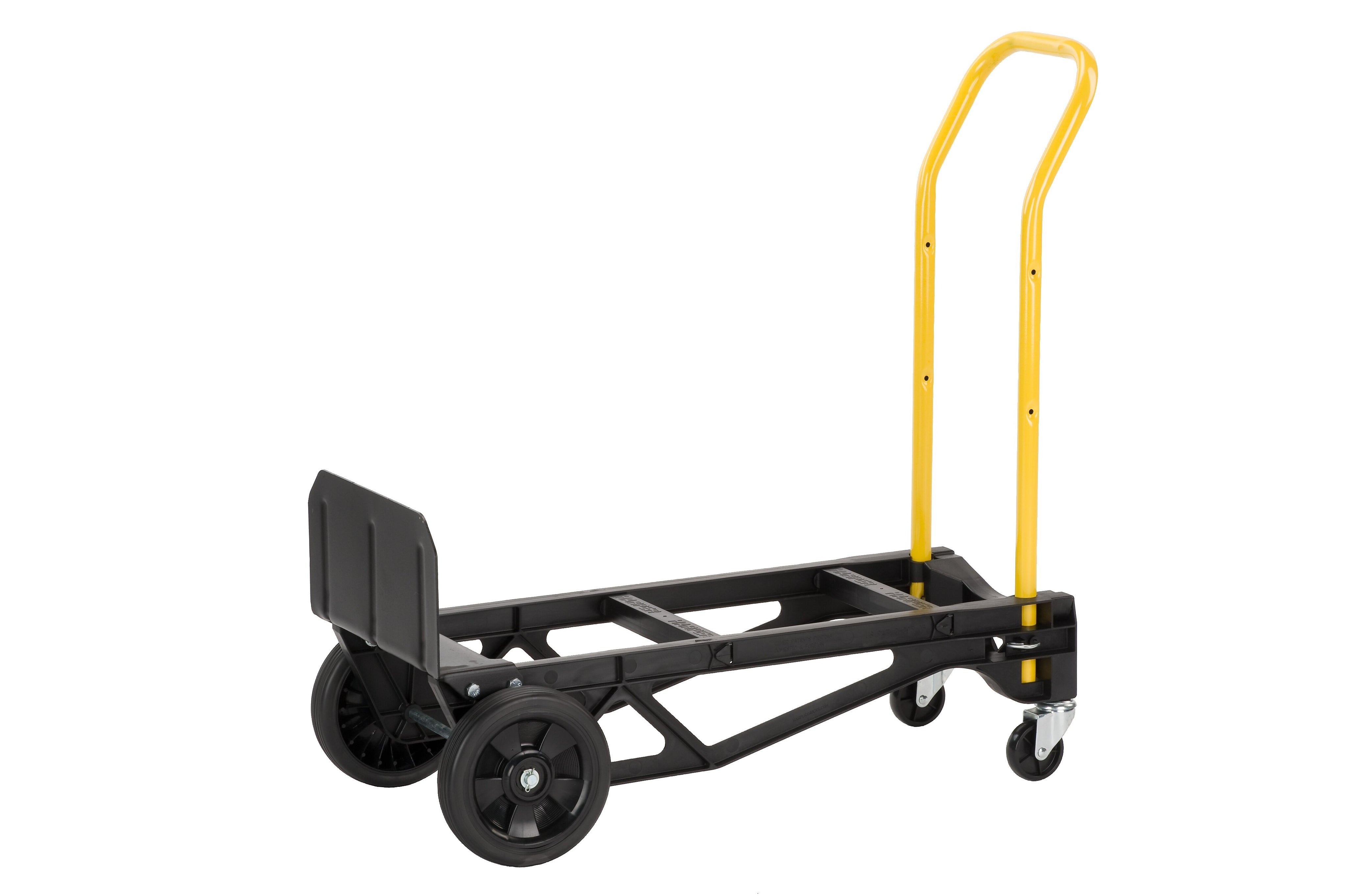 Harper Lightweight Glass Filled Nylon Plastic Convertible Hand Truck and Dolly, 400 lb. Capacity