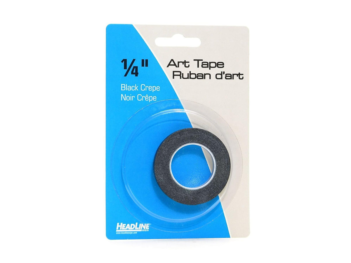 Headline Artist Tape, 0.25"W x 9 Yds.L, Black, 6/Pack