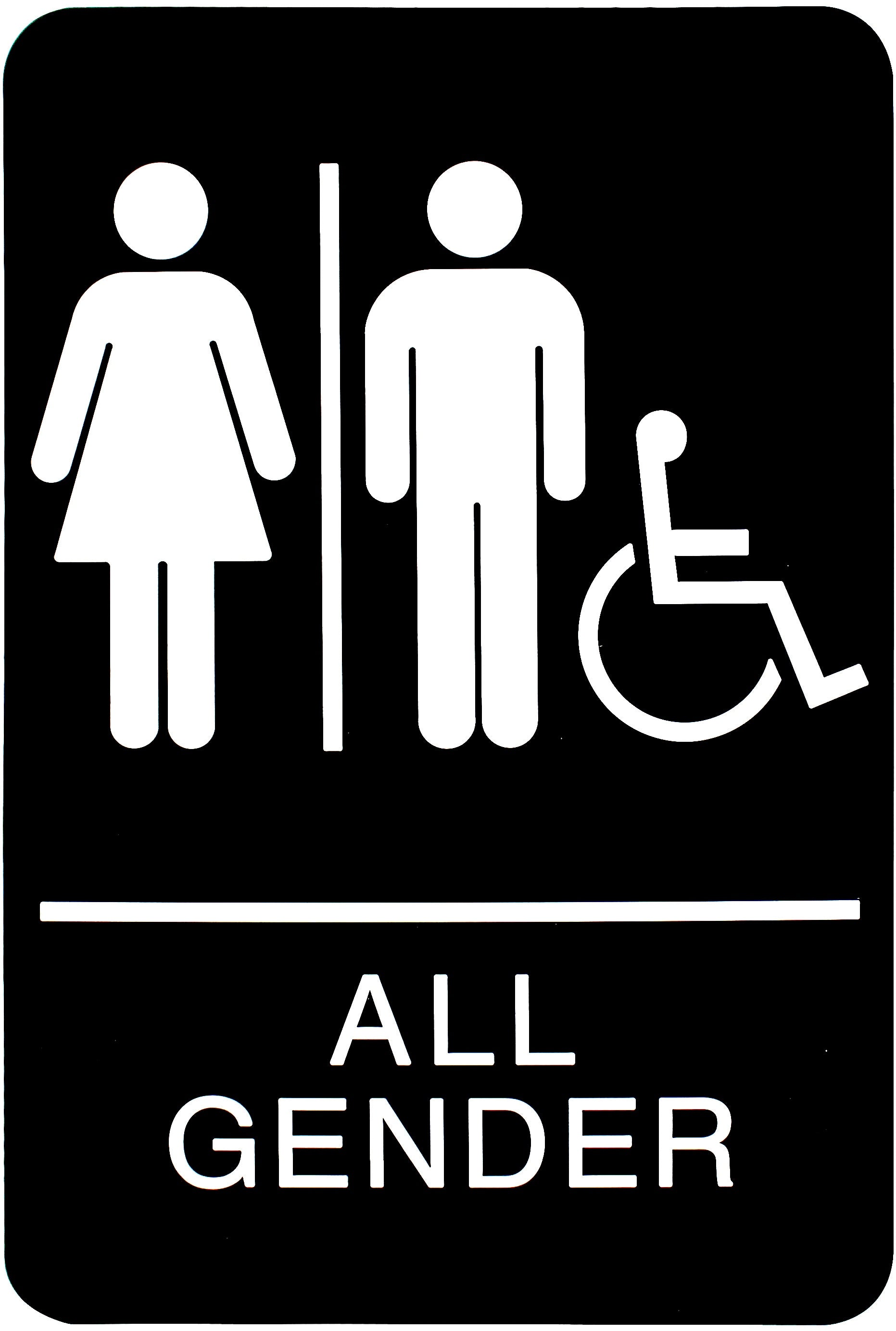 HeadLine Sign, ADA Restroom Sign, ALL GENDER Handicap Accessible, 6