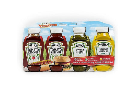 Heinz Picnic Pack, Ketchup/Relish/Mustard, 4/Pack