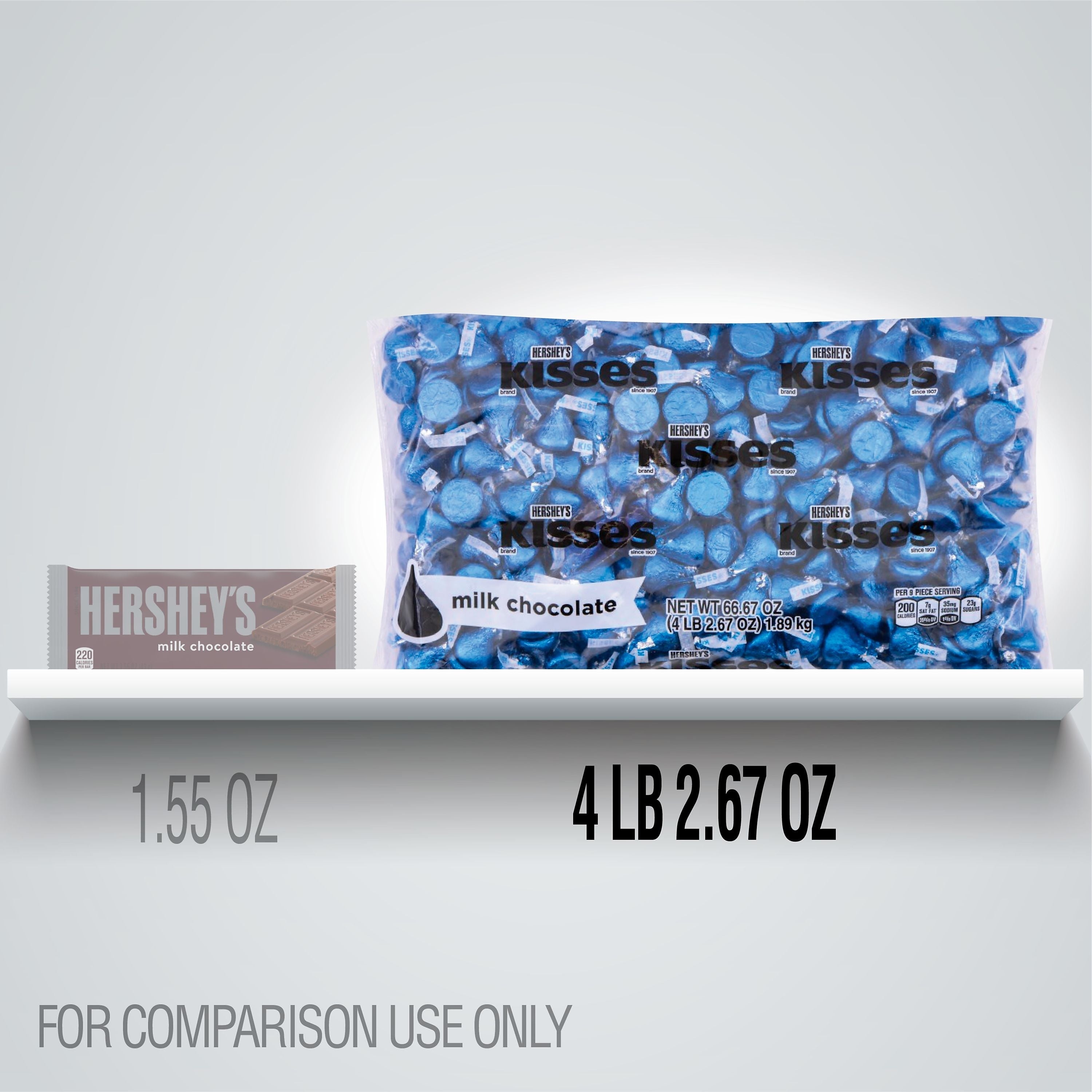 HERSHEY'S KISSES Dark Blue Foil Milk Chocolate Pieces, 66.7 oz., 400/Bag