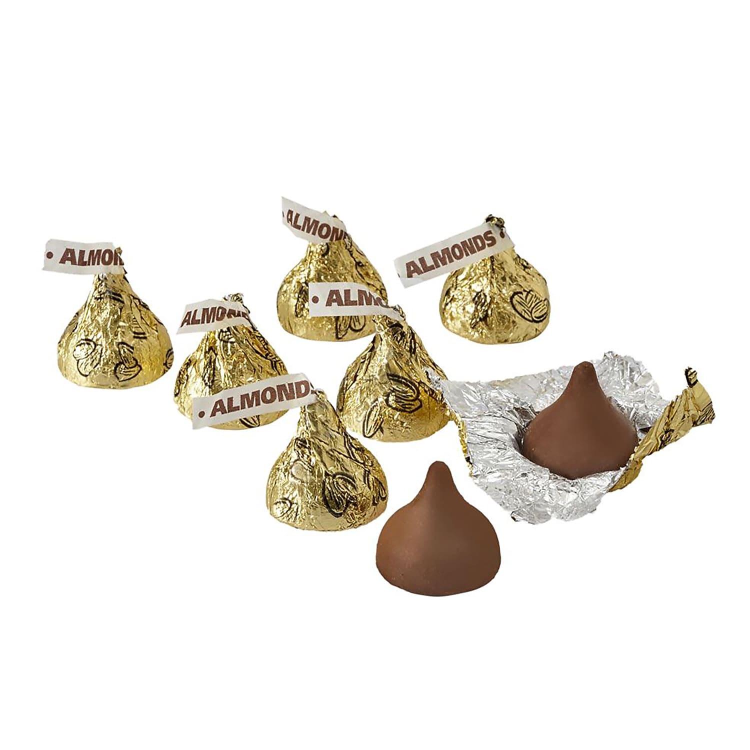 HERSHEY'S KISSES Gold Foil Milk chocolate with Almonds Pieces, 66.7 oz., 400/Bag