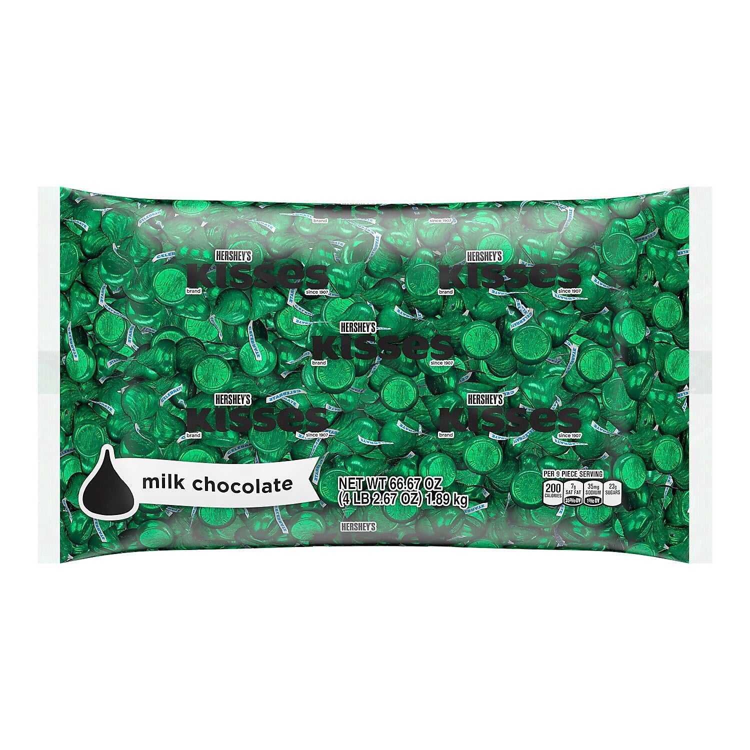 Hershey's Kisses Milk Chocolate Candy Bulk Bag, 66.67 oz