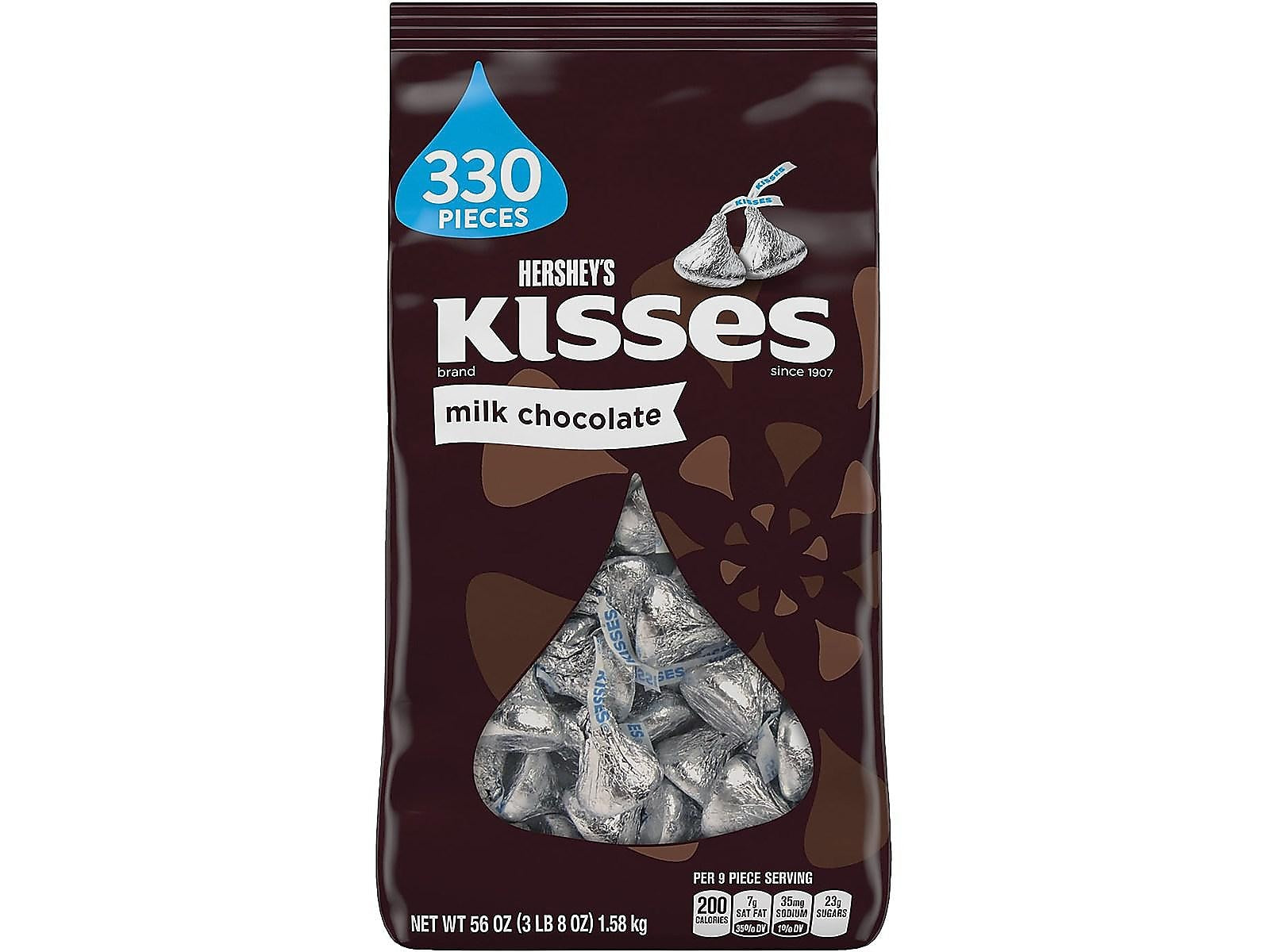 HERSHEY'S KISSES Milk Chocolate Pieces, 56 oz., 330/Bag