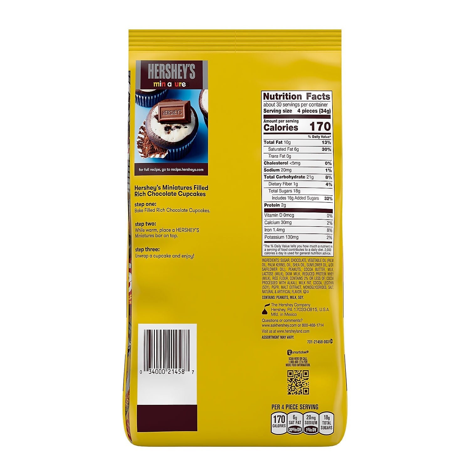 HERSHEY'S Miniatures Assorted Chocolate Candy Party Pack, 35.9 oz