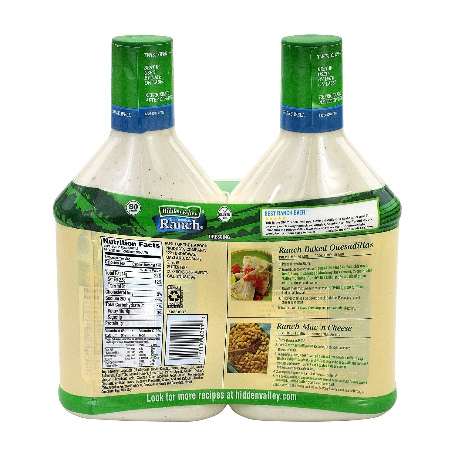 Hidden Valley The Original Ranch Dressing, 40 oz., 2/Pack