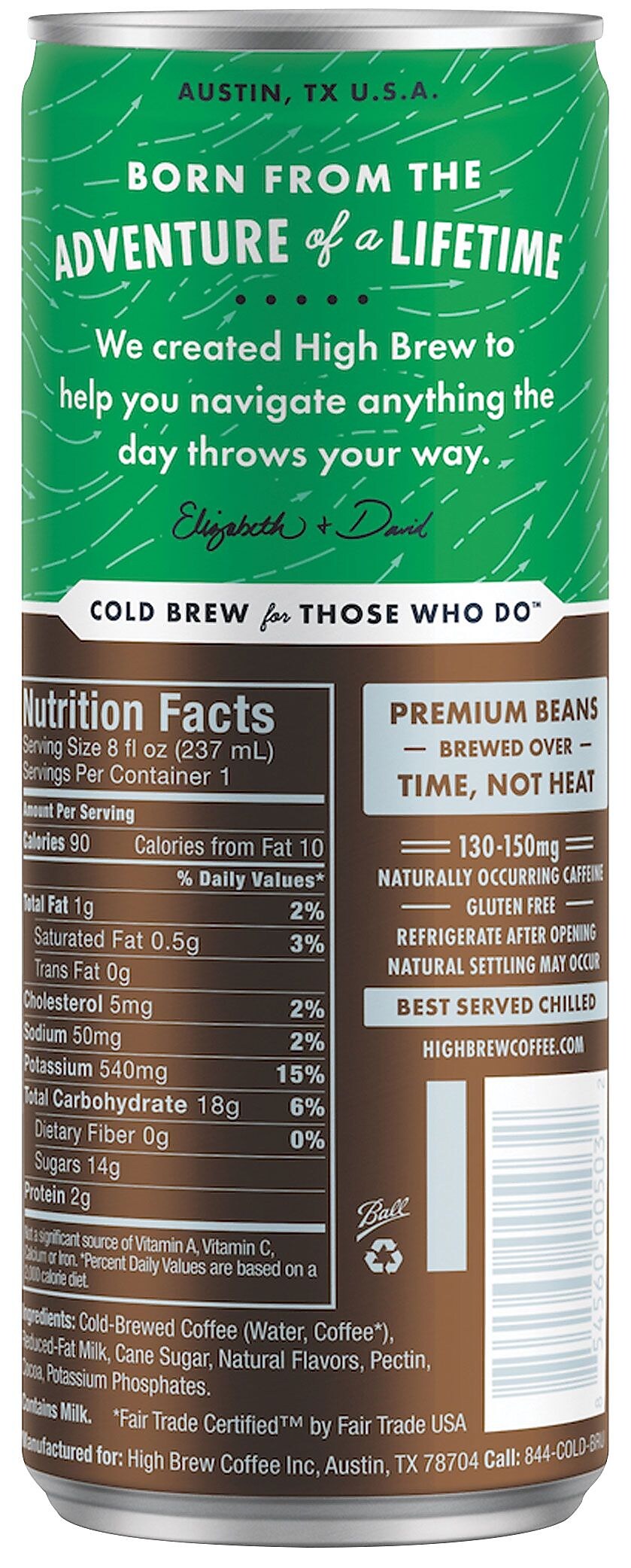High Brew Coffee, Dark Chocolate Mocha, 8 Oz., 12/PK