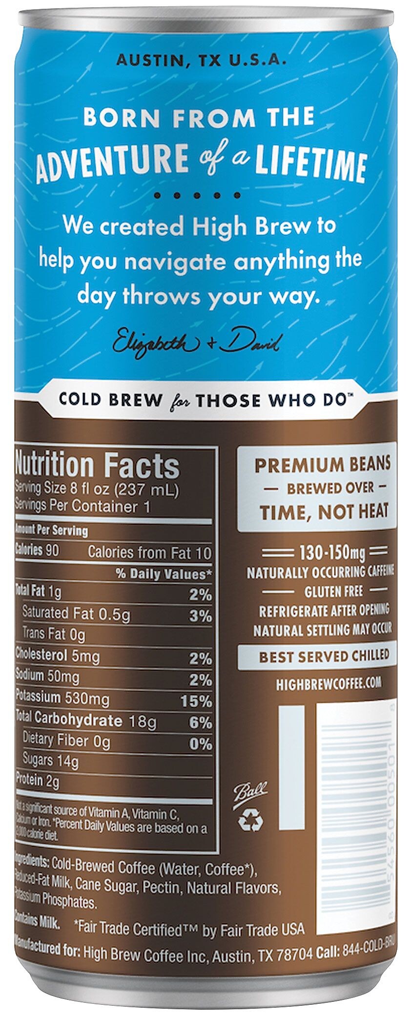 High Brew Coffee, Mexican Vanilla, 8 Oz., 12/PK