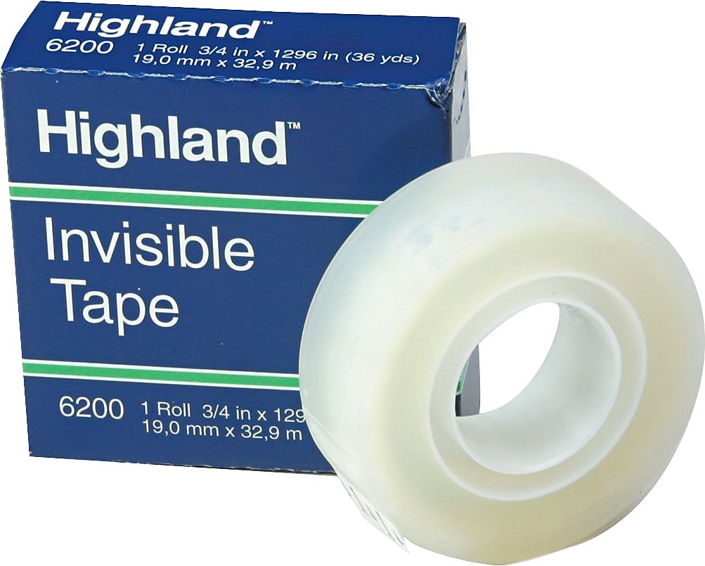 Highland Invisible Tape, 3/4" x 36 yds., 1/Roll