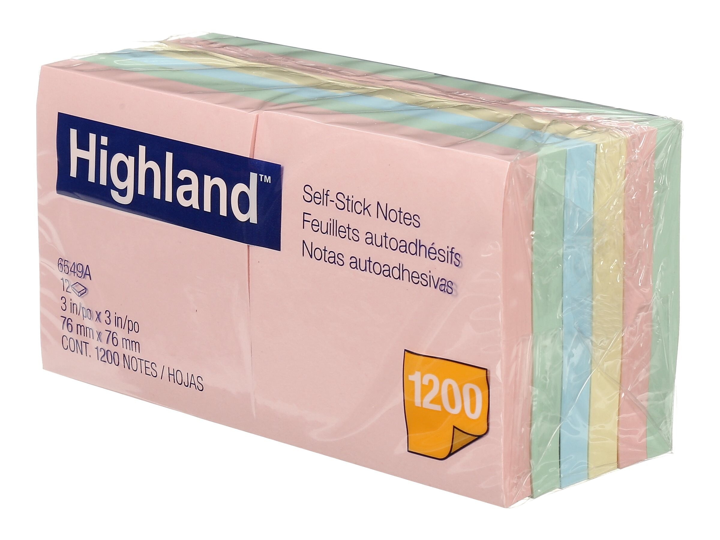 Highland Notes, 3" x 3", Assorted Collection, 100 Sheet/Pad, 12 Pads/Pack