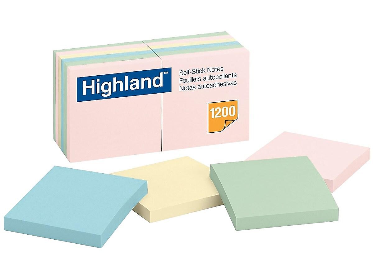 Highland Notes, 3" x 3", Assorted Collection, 100 Sheet/Pad, 12 Pads/Pack