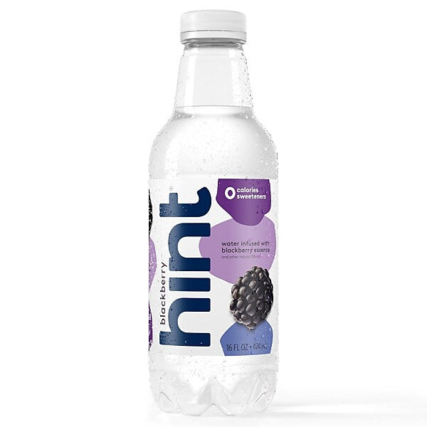 Hint Blackberry Flavored Water, 16 Oz., 12/Carton