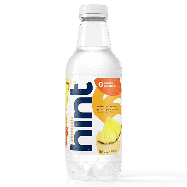 Hint Pineapple Flavored Water, 16 Oz., 12/Carton