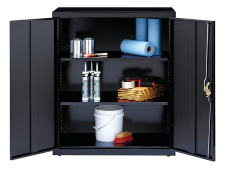 Hirsh 42" Steel Storage Cabinet with 3 Shelves, Black