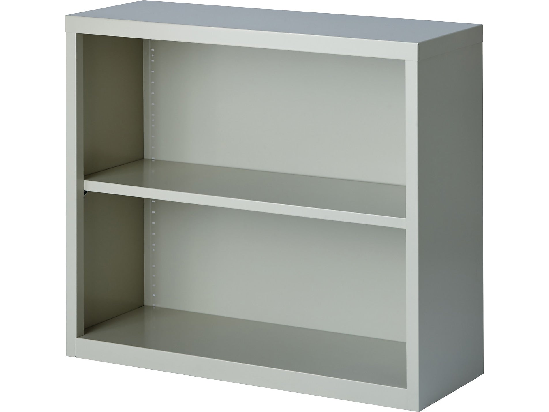 Hirsh HL8000 Series 30"H 2-Shelf Bookcase with Adjustable Shelf, Light Gray Steel