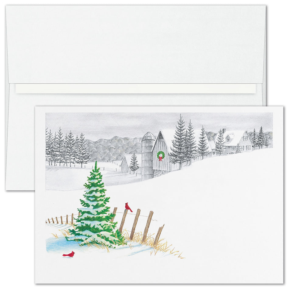 "Holiday Impression" Holiday Card w/ Unlined White Envelope, 100/BX