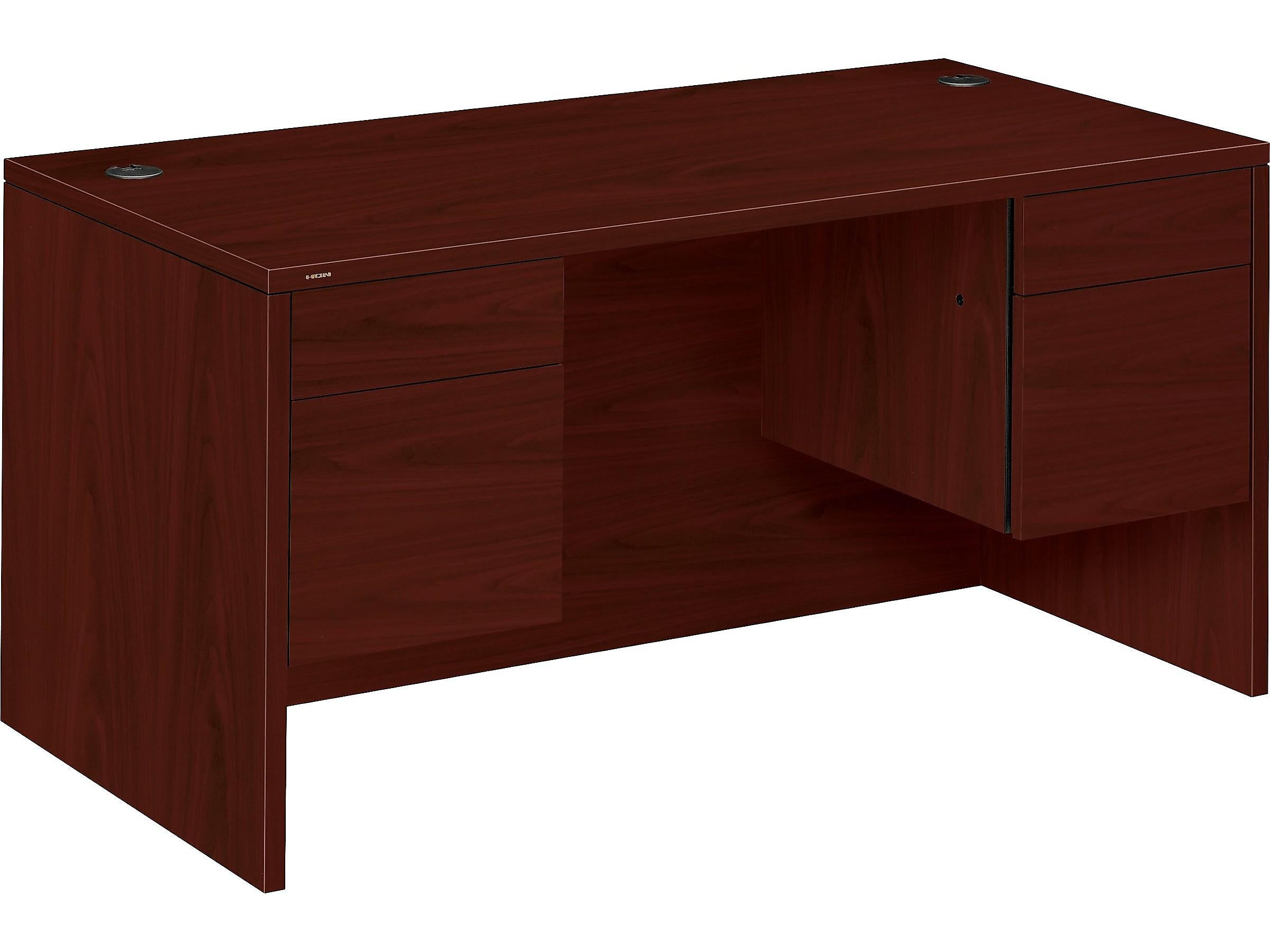 HON 10500 60" Double Pedestal Desk, Mahogany