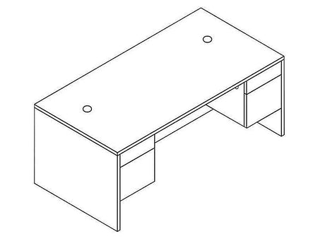 HON 10500 72" Double Pedestal Desk, Mahogany