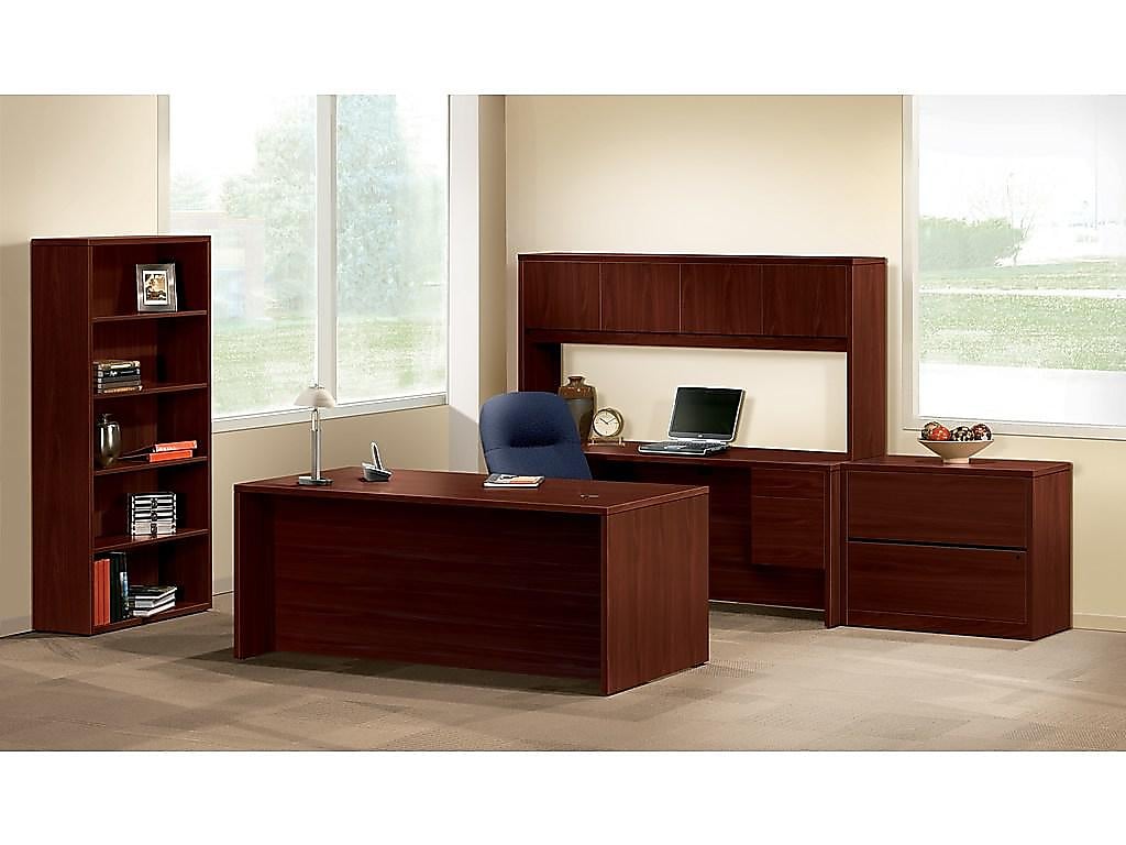 HON 10500 72" Double Pedestal Desk, Mahogany