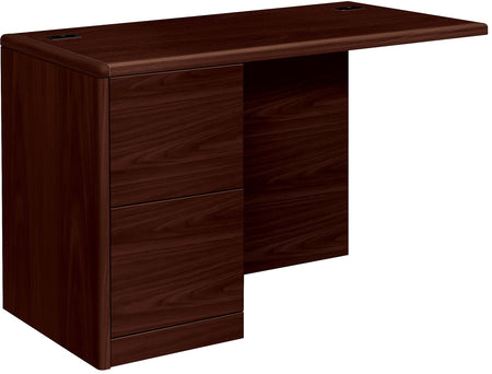 HON 10700 Series 48"W Left Return, 2 File Drawers, Mahogany, 29.5"H x48.0"W x24.0"H