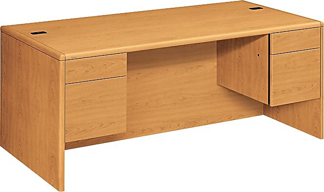 HON® 10700 Series Office Collection in Harvest, Double Pedestal Desk, 72Wx36Dx29-1/2"H