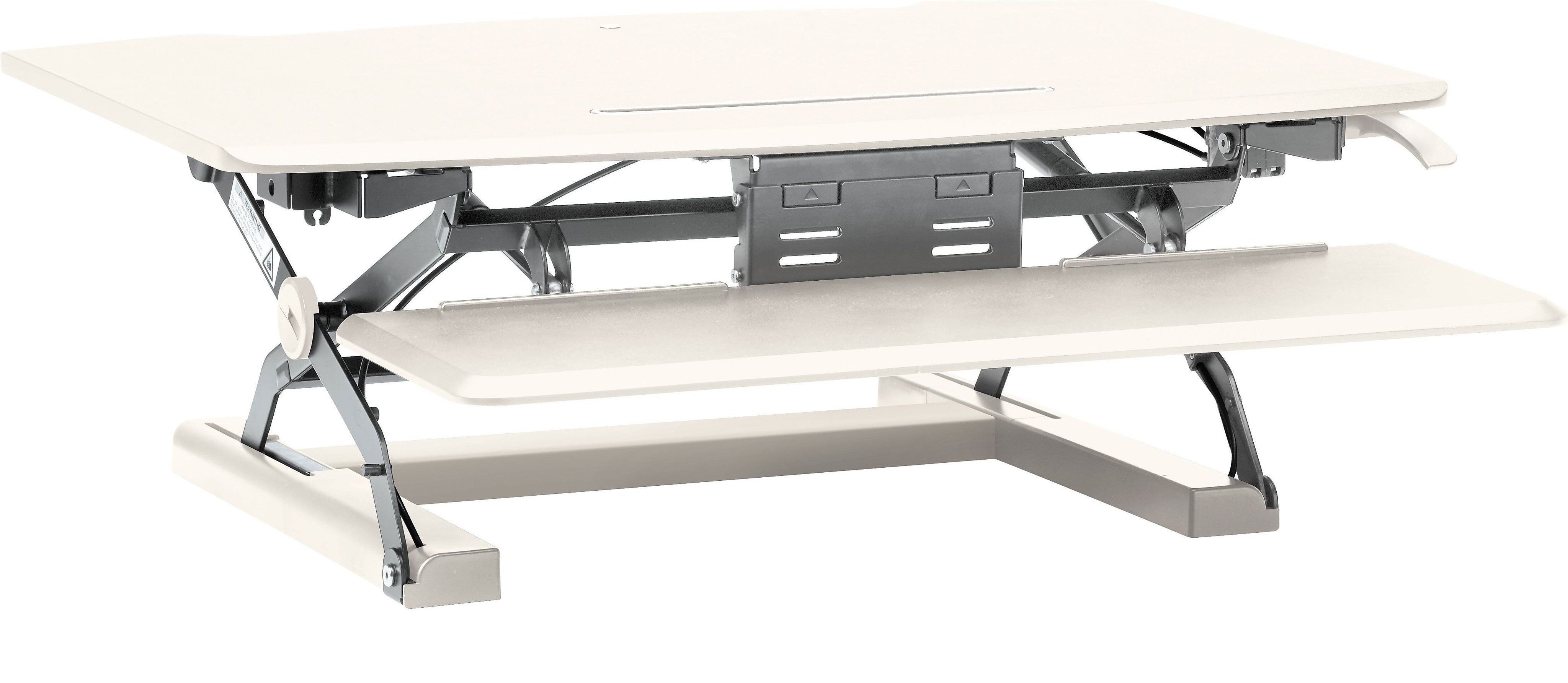 HON 35"W Desktop Riser with Keyboard Tray, White