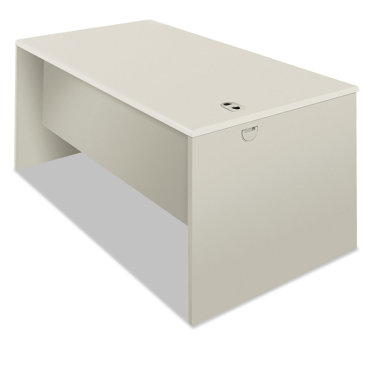 HON 38000 Series Desk Shell, Radius Edge, 60w x 30d x 30h, Silver Mesh/Light Gray