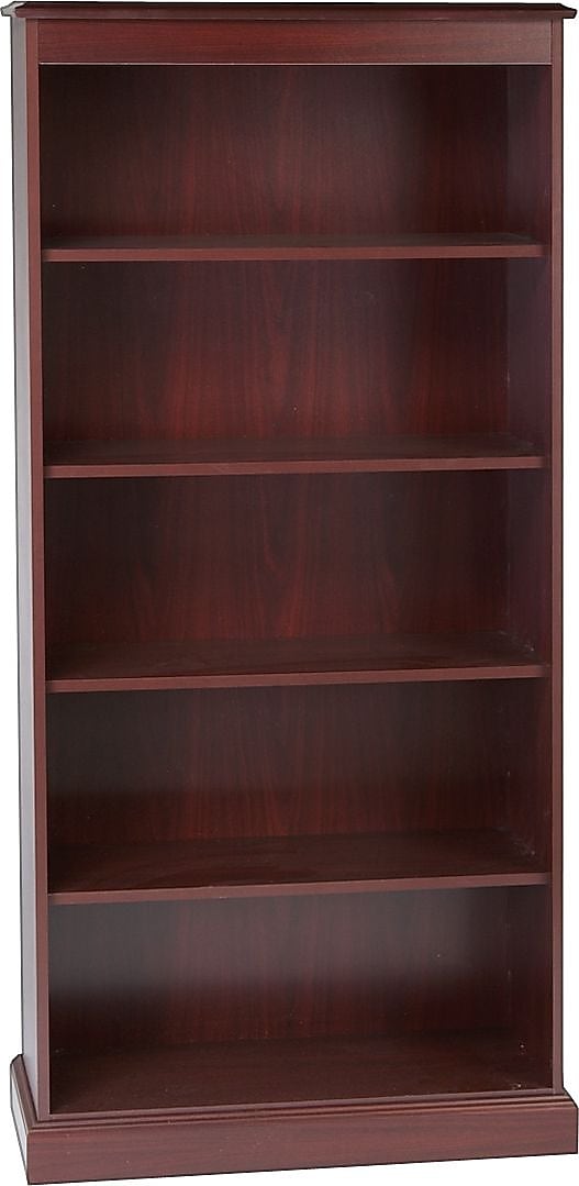 HON® 94000 Series Office Suite 5 -Shelf Bookcase, 78 1/4"H x 35 3/4"W x 14.31"D, Mahogany