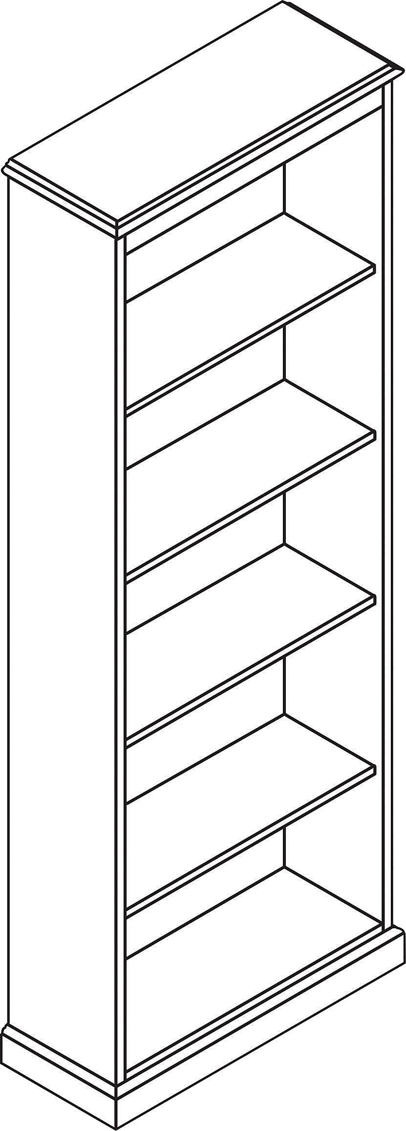 HON® 94000 Series Office Suite 5 -Shelf Bookcase, 78 1/4