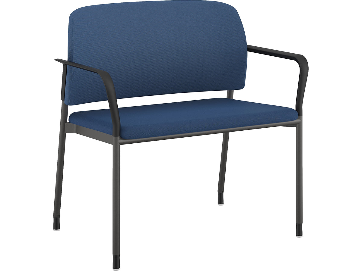 HON Accommodate Vinyl Upholstered Bariatric Stacking Chair, Blue/Textured Charcoal