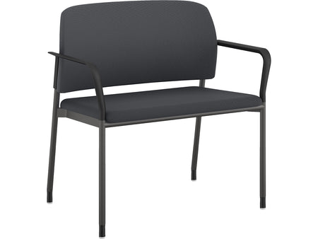 HON Accommodate Vinyl Upholstered Bariatric Stacking Chair, Dark Gray/Textured Charcoal